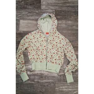 Strawberry Shortcake Zip Up Hoodie Womens Medium Green Fleece Y2K